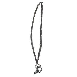 Necklace Letter B Rhinestones Silver Tone Fashion‎ Costume Jewelry